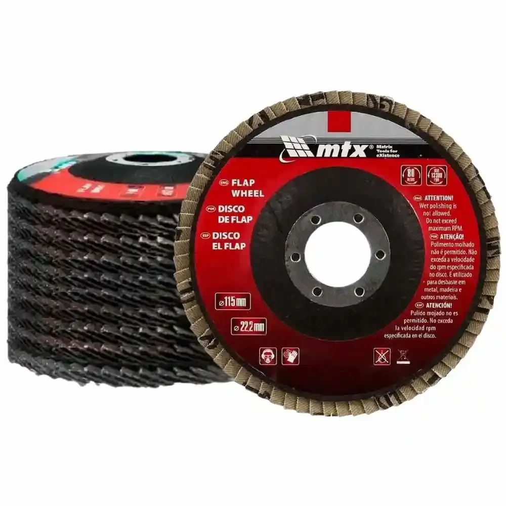 Disco de lixa flap 4,1/2 POL grana 80 kit com 50 unidades MTX