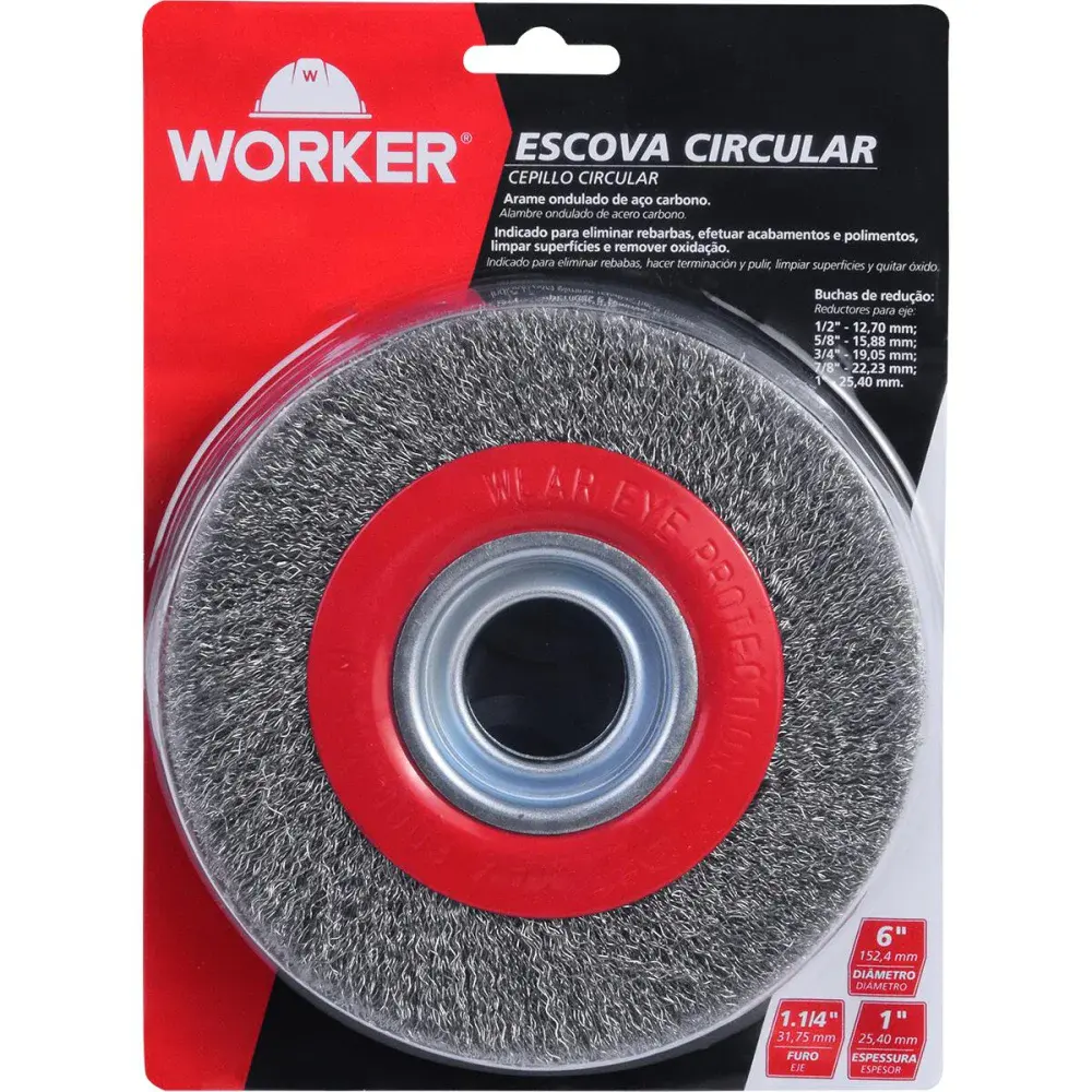 Escova circular com arame ondulado 1 25,40MM Worker — fotografia 6