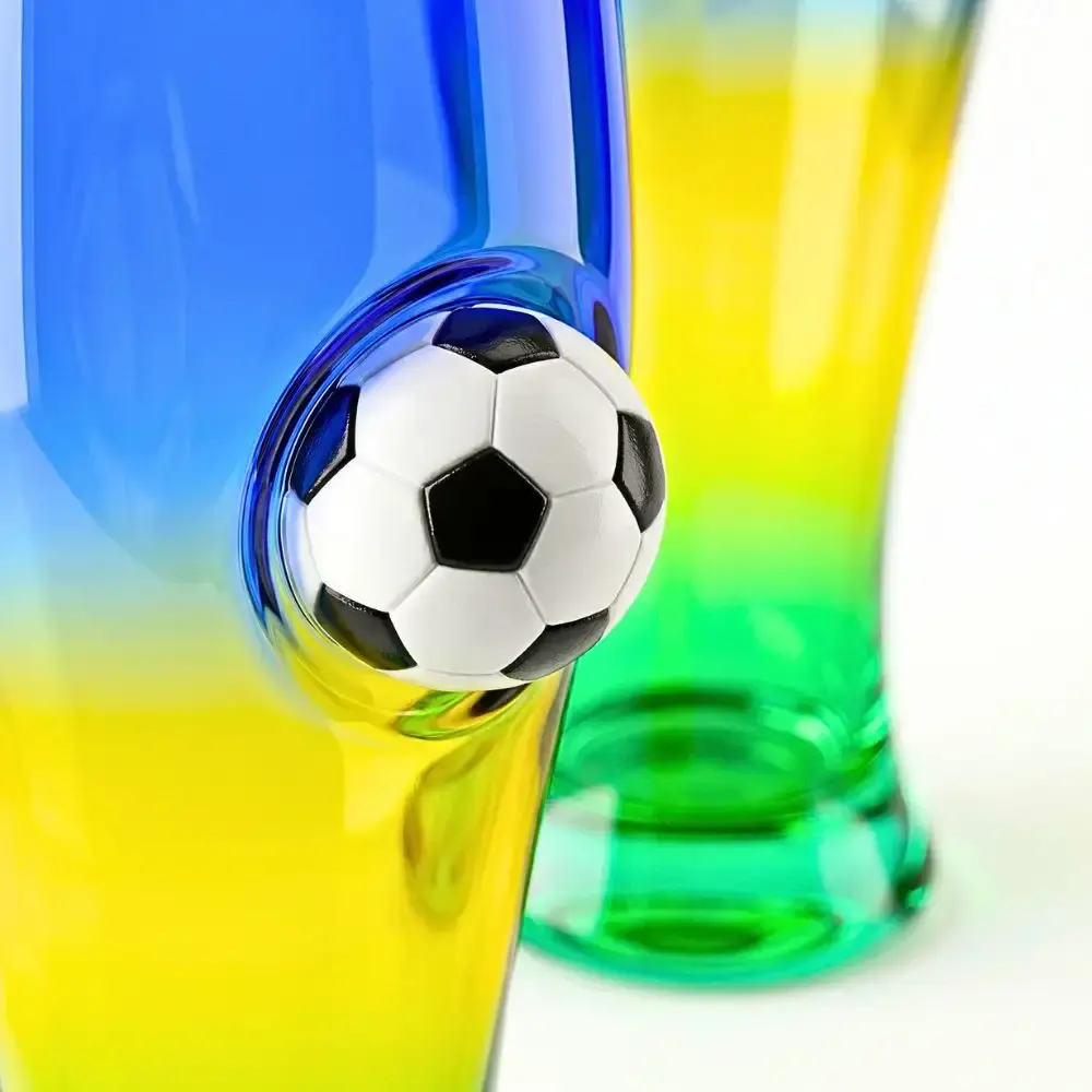 Copo de vidro modelo tulipa futebol copa do mundo casa LYS — fotografia 6