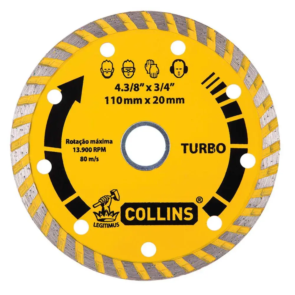 Disco diamantado turbo alta durabilidade 110MMX20MM Collins — fotografia de referência
