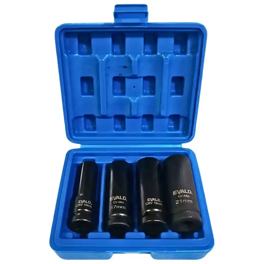 Chave de impacto 20V 1/2POL com bateria e jogo de soquetes 14 a 21 MM EVSLI-4 evald Sigma — fotografia 6