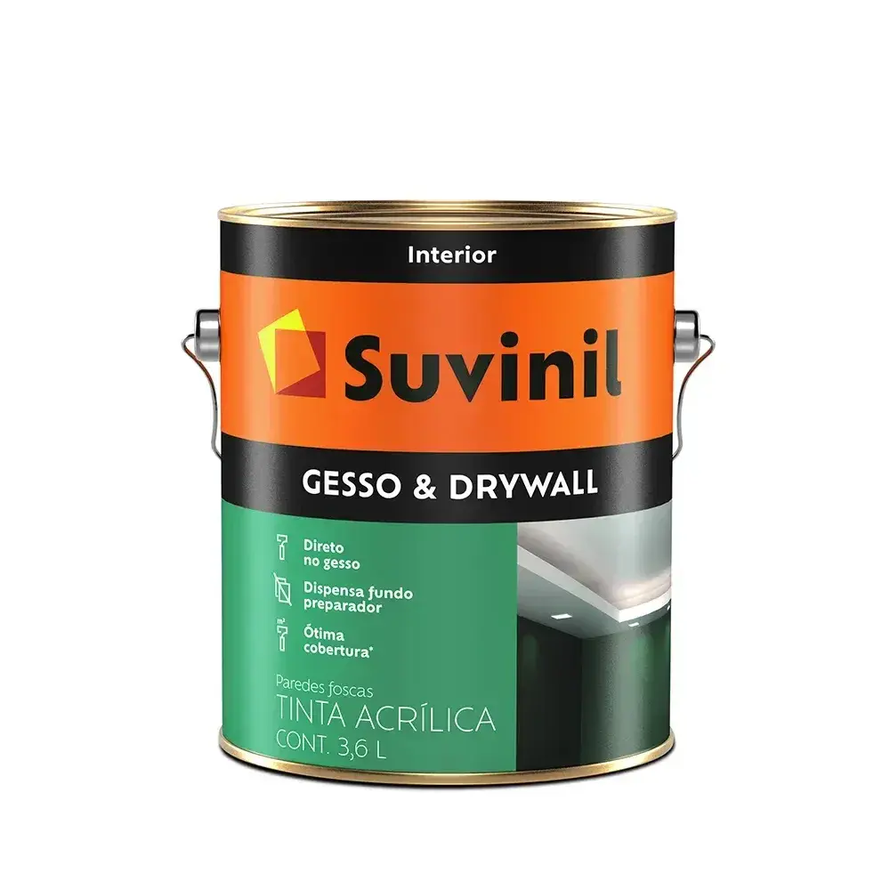 Tinta acrílica branca para gesso e drywall 3,6L Suvinil — fotografia 2
