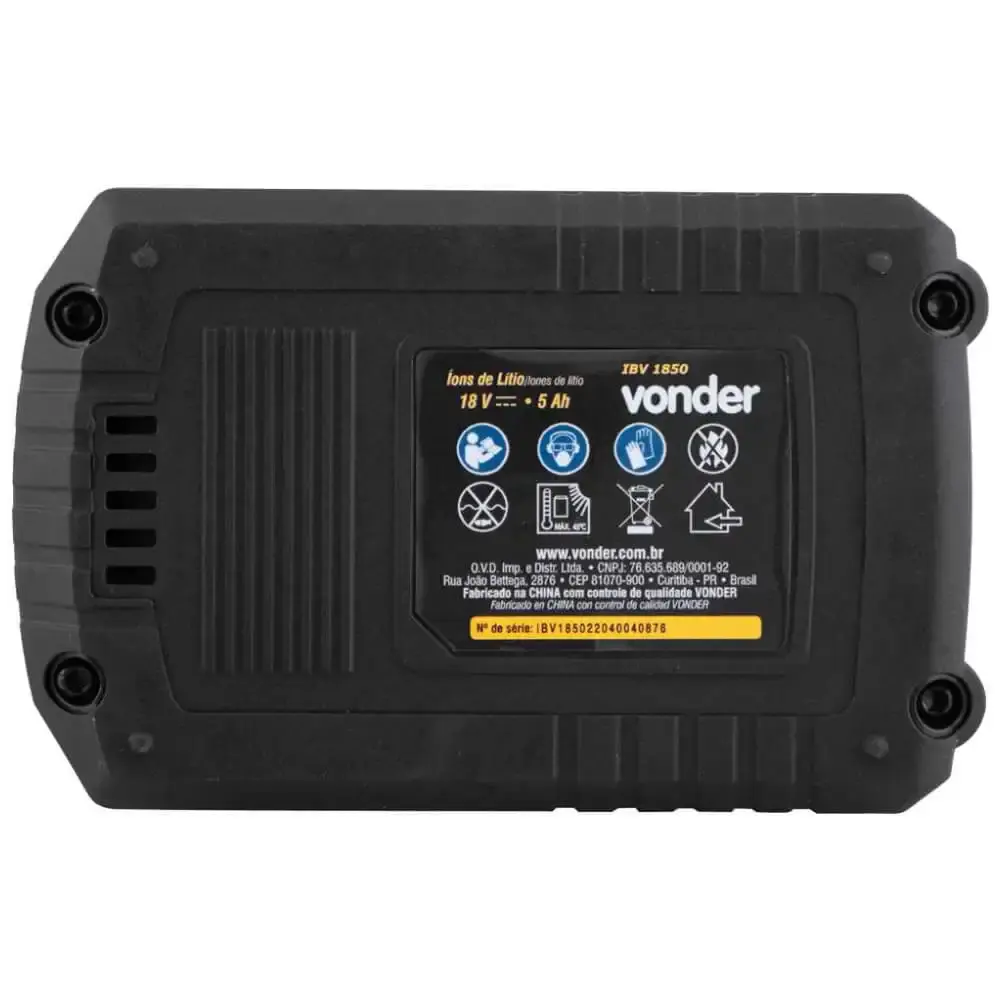 Bateria 18V lítio 5AH IBV1850 60.04.185.000 Vonder — fotografia 4