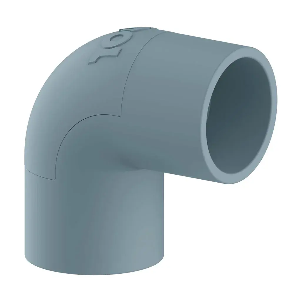 Joelho em pvc 1 com janela cinza Inpol