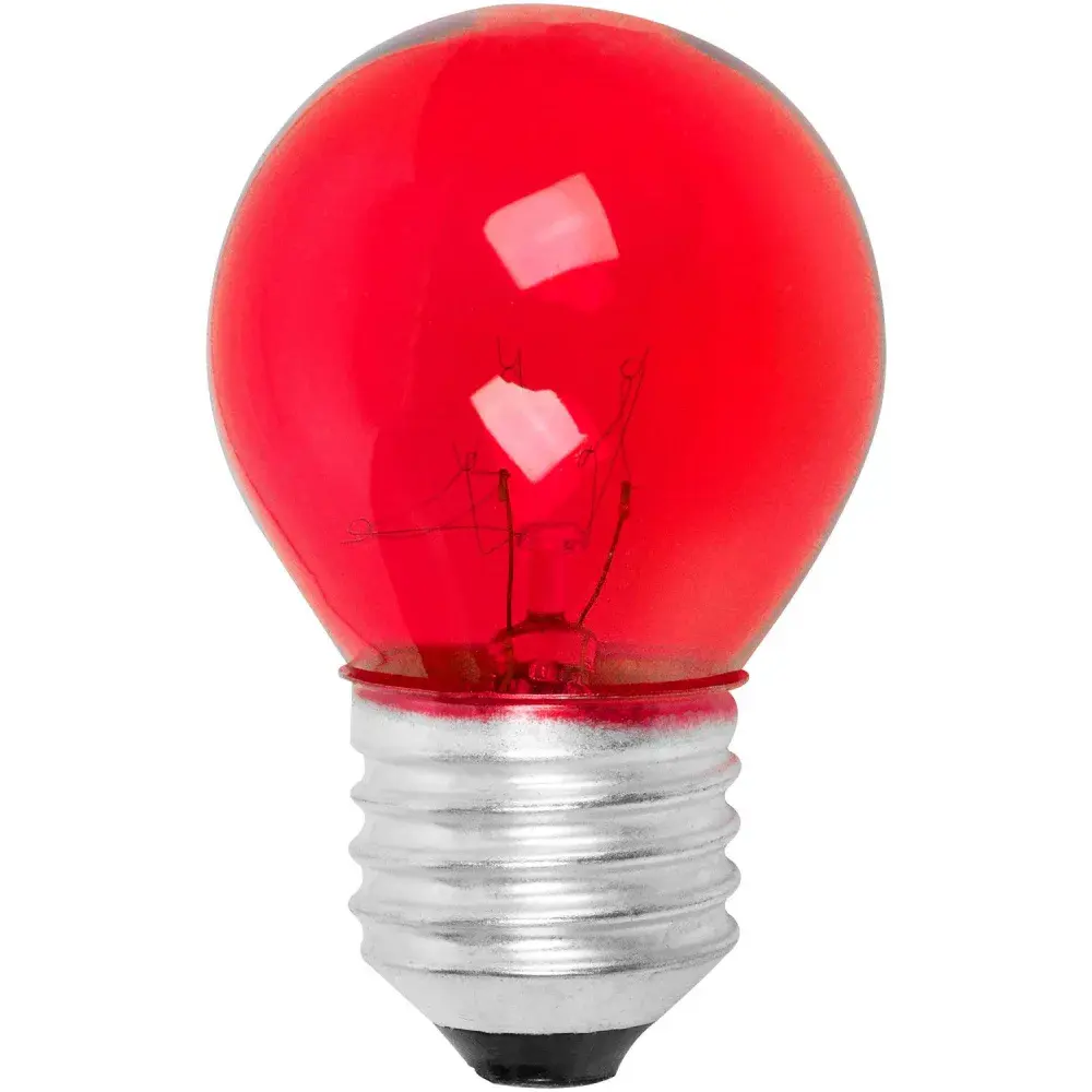 Lâmpada bolinha 15W E27 vermelha incandescente Liege 220V — fotografia de referência