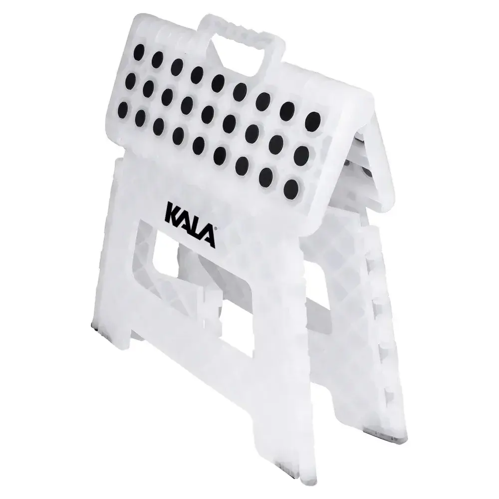Banqueta plástica dobrável branca pp 150KG Kala — fotografia 9