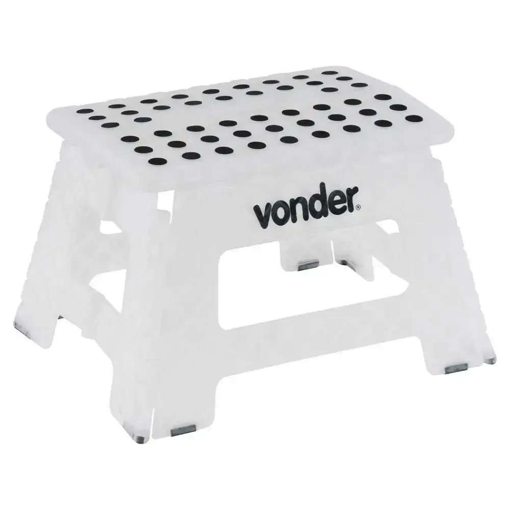 Banqueta plástica multiuso dobrável capacidade 150 KG Vonder — fotografia de referência