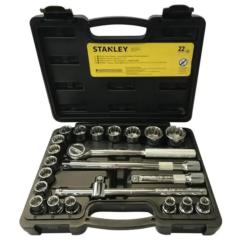 Jogo de soquetes 1/2 POL de 8 a 32 MM com 22 peças STMT81242-840 Stanley — fotografia de referência