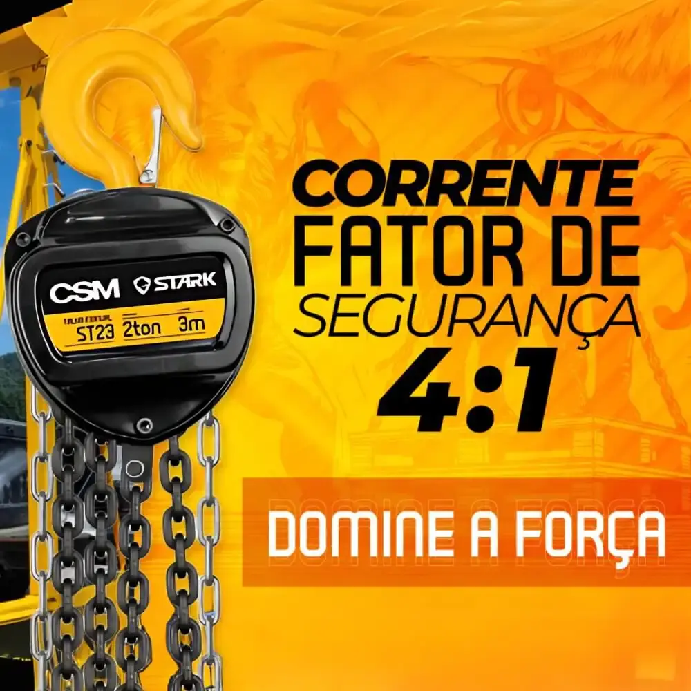 Talha manual de corrente 2 toneladas elevação 3 metros ST23 stark CSM — fotografia 7