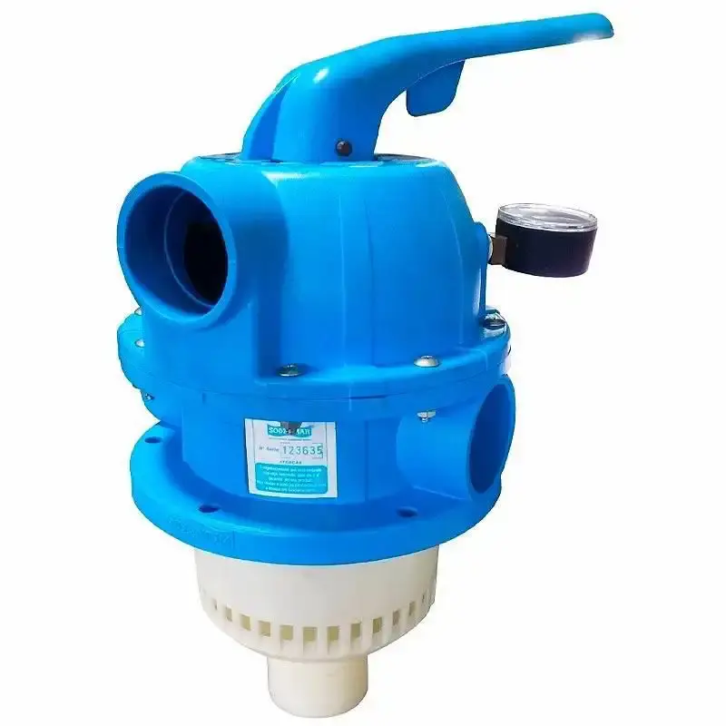 Válvula multivias completa para filtros azul 008209 Sodramar — fotografia de referência