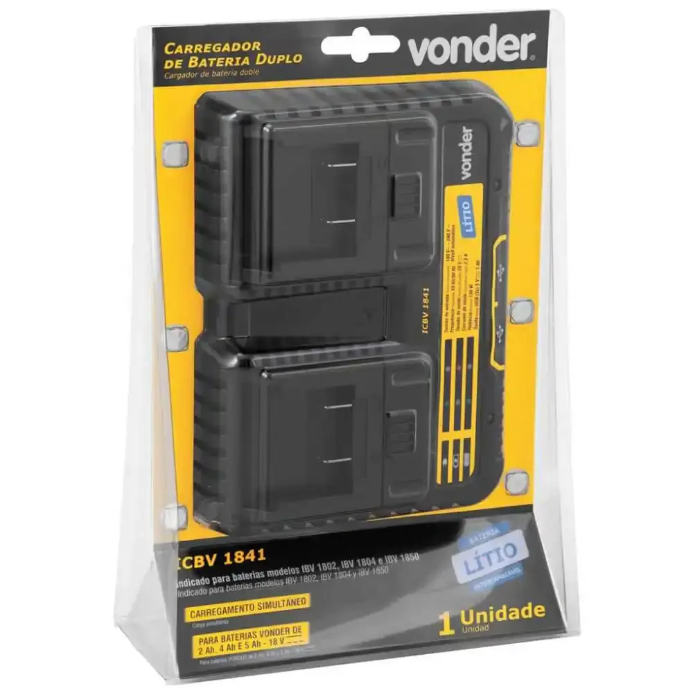 Carregador de bateria duplo 18V ICBV1841 bivolt Vonder — fotografia 8