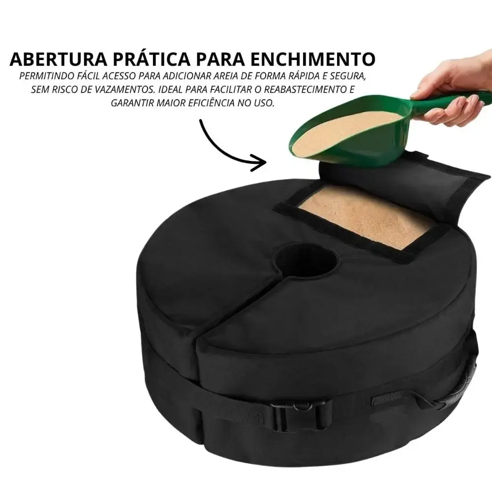 Ombrellone suspenso 3 metros com base bolsa redonda para areia 30 KG ImportWay Verde — fotografia 7