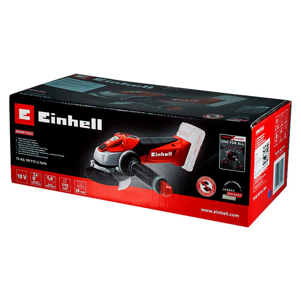 Esmerilhadeira angular 4.1/2" 18V te-ag 18/115 li solo sem bateria sem carregador 4431110 Einhell — fotografia 5