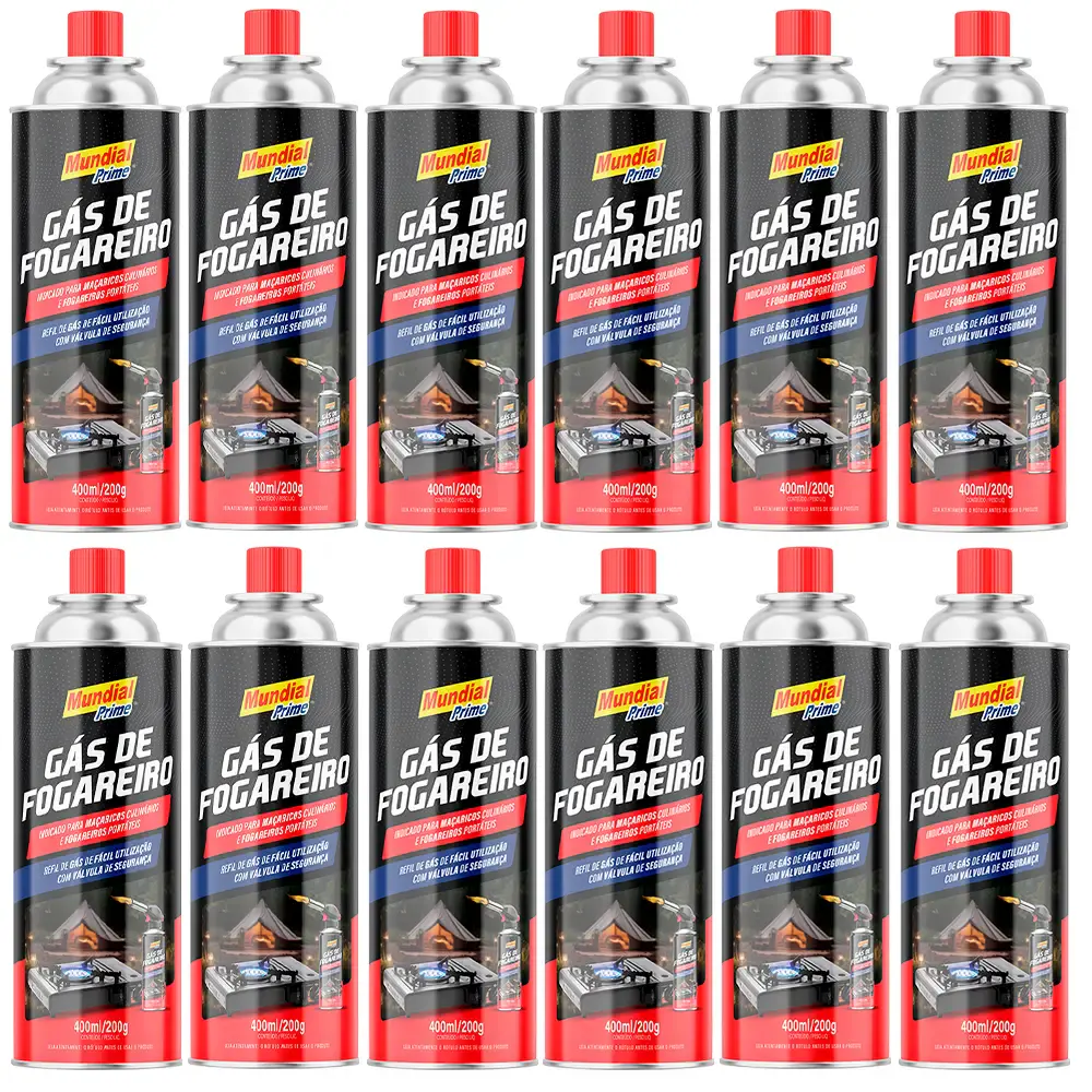 Gás para maçarico e fogareiro 400ML 12 unidades aeroflex Mundial