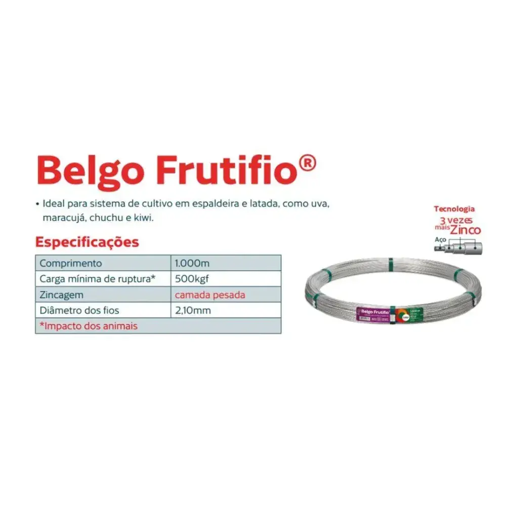 Arame para fruticultura frutifio 2,10X1000MM Belgo — fotografia 4