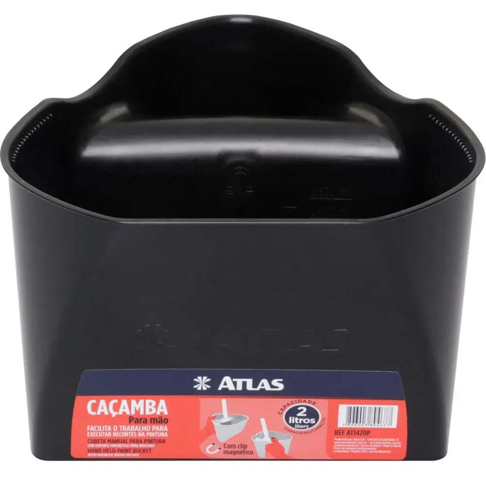 Bandeja caçamba para tinta de plástico preta 2L Atlas