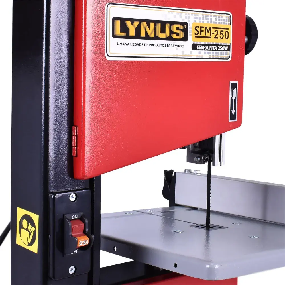 Maquina serra fita bancada 250W com 127V sfm da Lynus — fotografia 5
