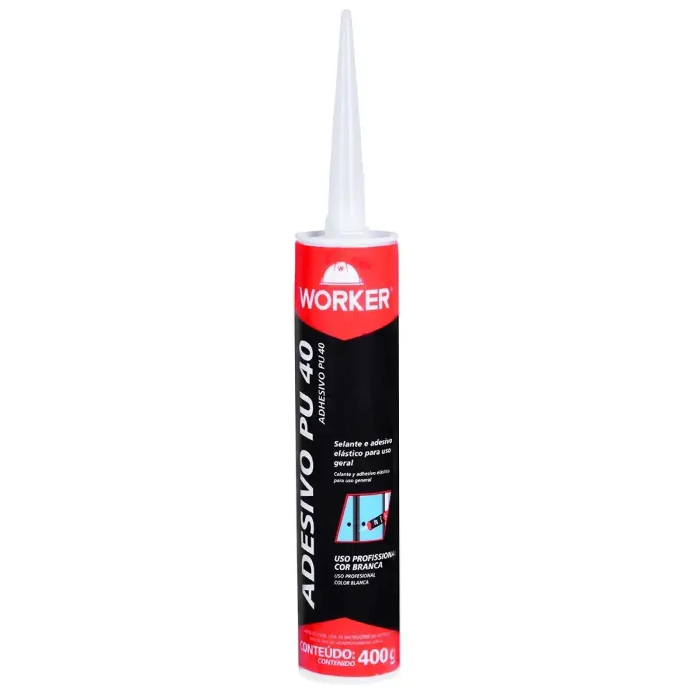 Adesivo poliuretano PU40 400G branco Worker — fotografia 7