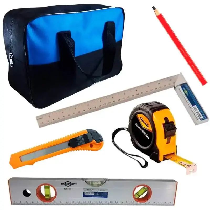 Kit de ferramentas para pedreiro 6 peças com bolsa multimarcas