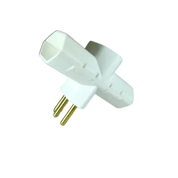 Tee tomada 3 saidas 2P+T 10A 250V branco Flach