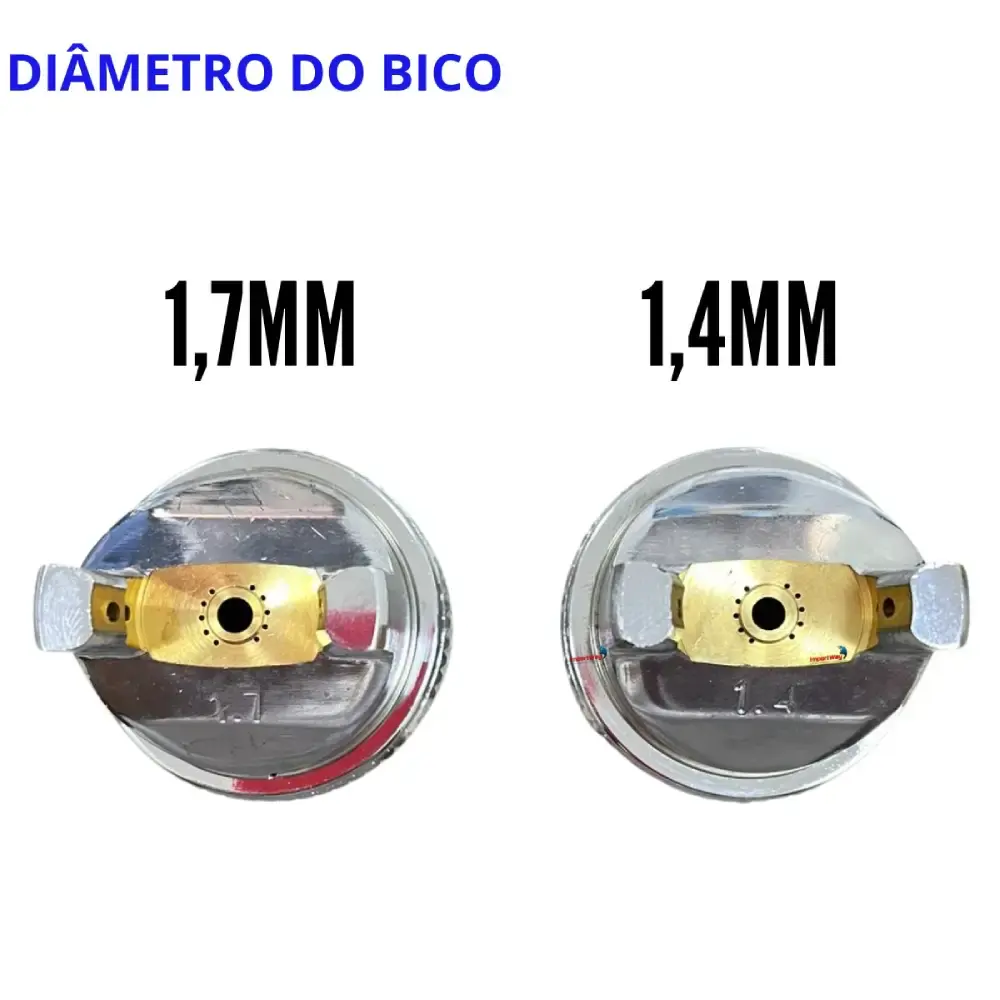 Pistola De Pintura Gravidade 600 ml HVLP 2 bicos 1.4mm e 1.7mm IWPPHVLP2B IMPORTWAY — fotografia 5
