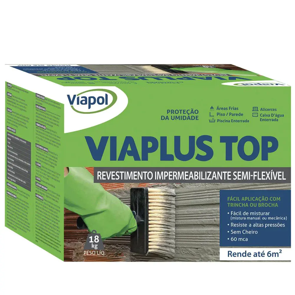 Revestimento impermeabilizante semi-flexível viaplus top 18KG Viapol