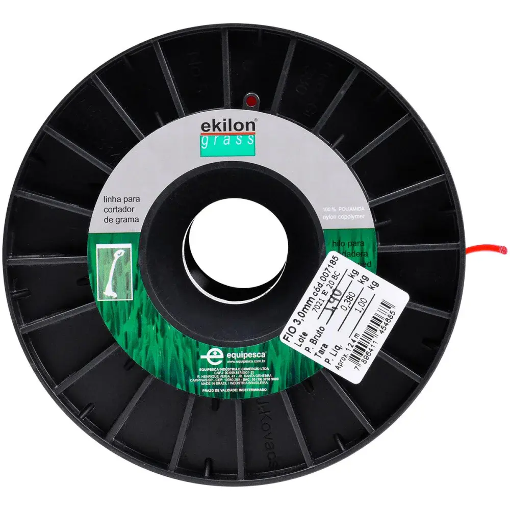 Fio de nylon para aparador e roçadeira 3MMX124M 1KG Ekilon — fotografia 3