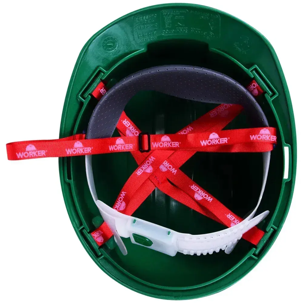 Capacete de proteção industrial verde modelo max Worker — fotografia 9