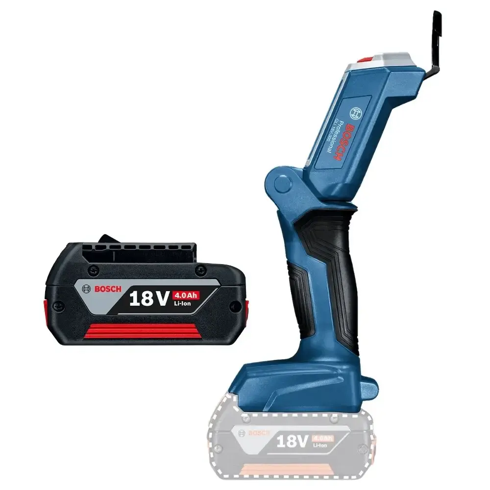 Lanterna a bateria LED 330 lúmens GLI18V-330 com bateria 18V 4AH Bosch — fotografia 3