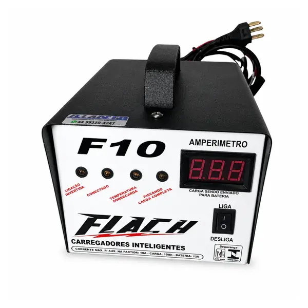 Carregador de baterias inteligente F10 - 12V semi - novo Flach