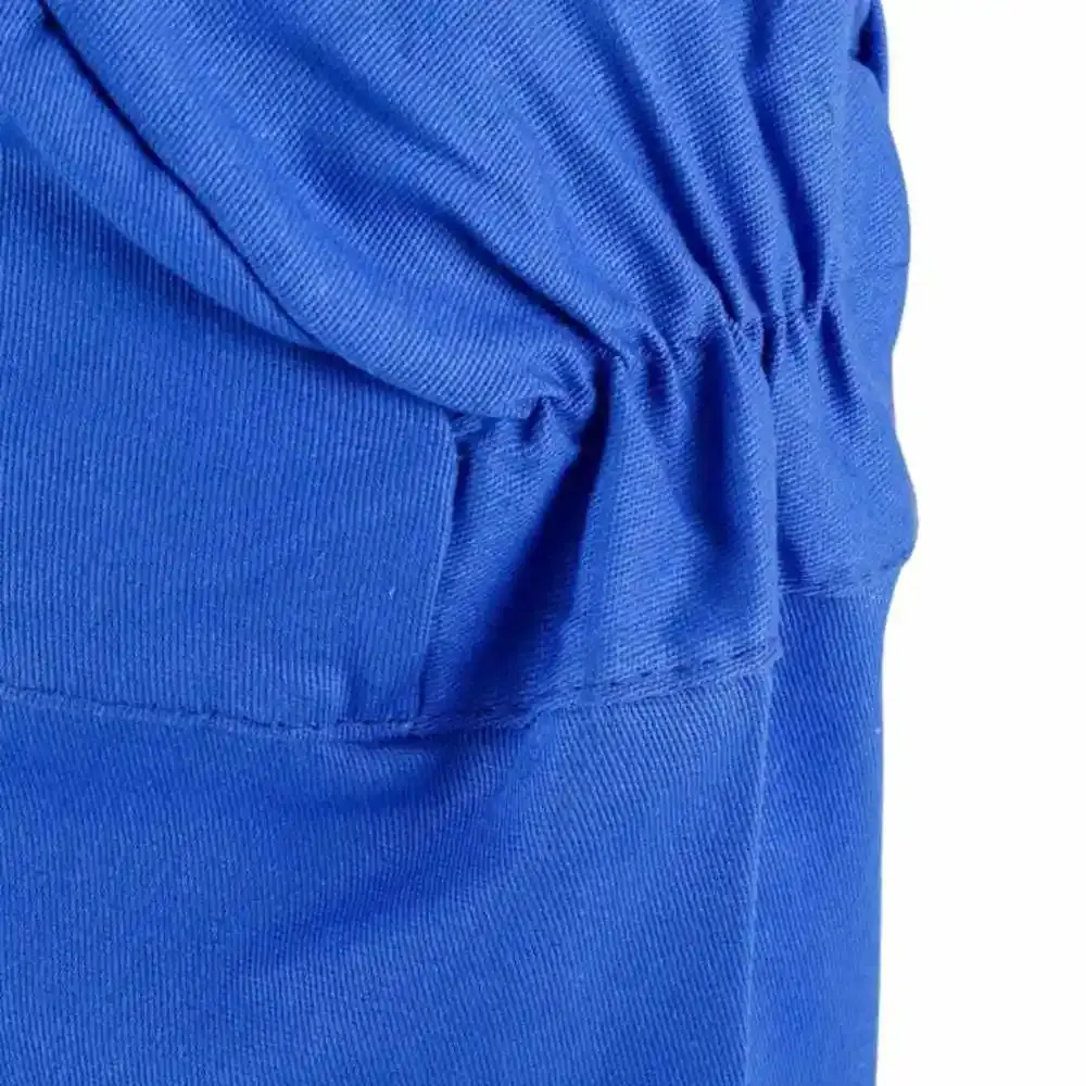 Touca soldador brim azul com elástico e velcro CA 49731 10 unidades Evald — fotografia 3