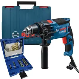 Furadeira de impacto 850W GSB16RE Bosch com estojo de brocas e pontas kit 41 peças evald — fotografia 2