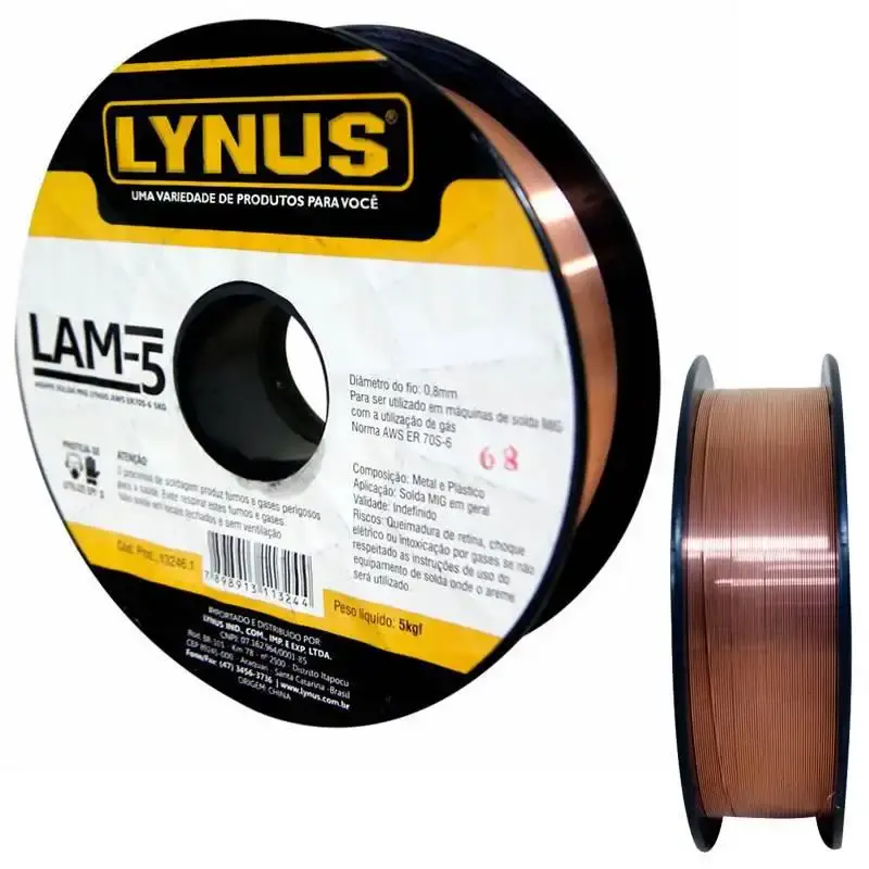 Arame para solda mig 0.8 MM rolo 5.0 KG LAM-5 Lynus — fotografia de referência