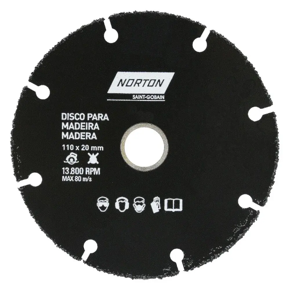 Disco de corte super AR312 para madeira 20MM 110MM Norton
