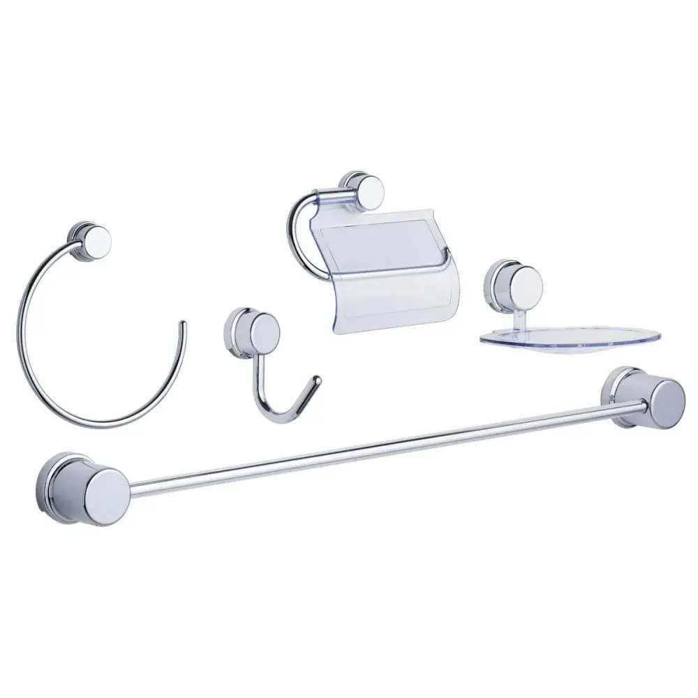 Kit de acessórios para banheiro com abs cromado 5 peç Kala