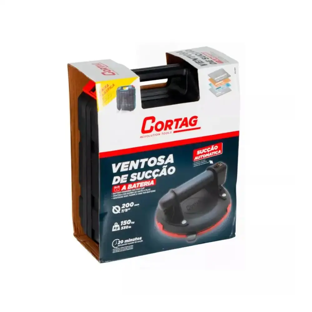 Ventosa de sucção a bateria 200MM 150KG com maleta Cortag — fotografia 4