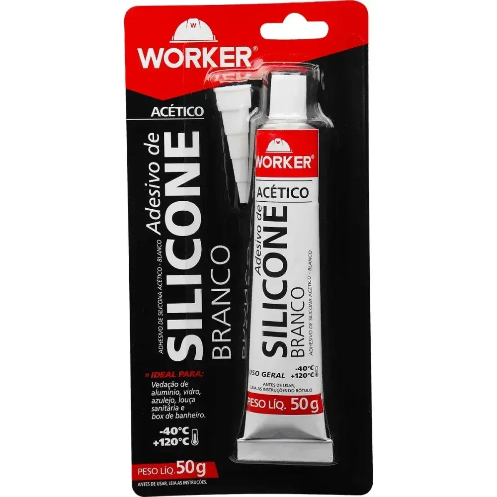 Silicone acético branco 50G Worker — fotografia 8