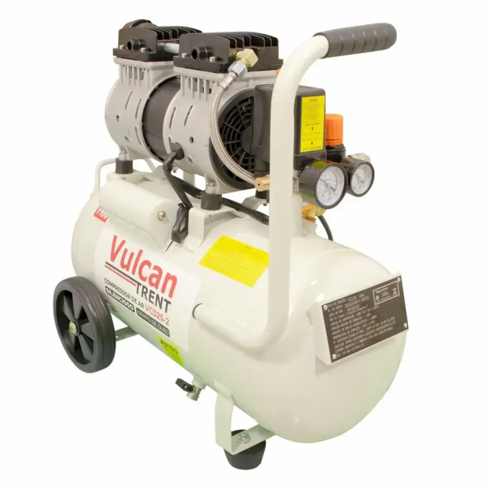 Compressor de ar odontológico silencioso 127V 8 pés 24 litros 82016 Vulcan — fotografia 2
