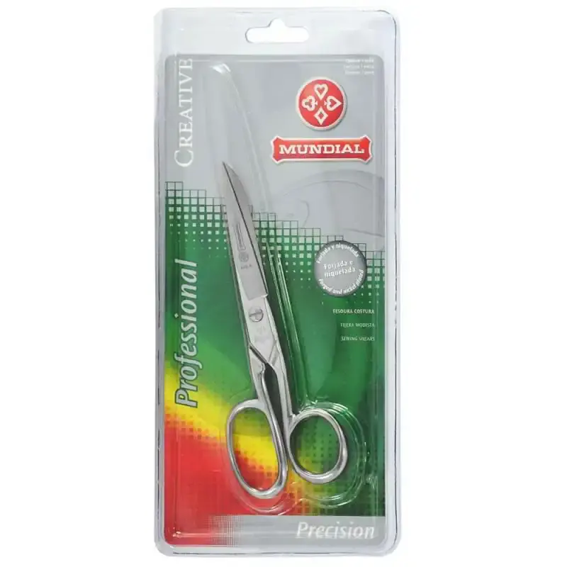 Tesoura forjada para costura 15 CM 445/6 cromada Mundial — fotografia 4