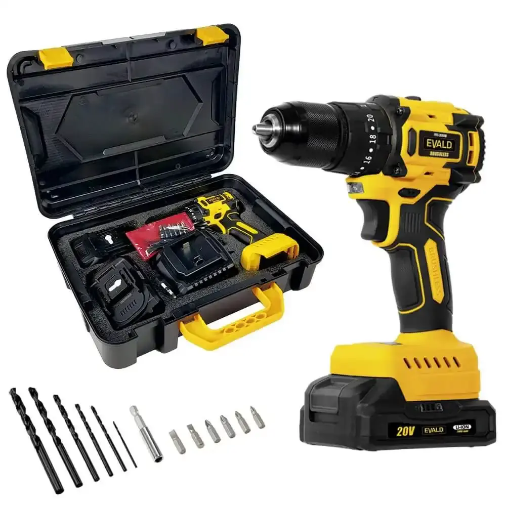 Parafusadeira de impacto 20V PFE-20EVIB 2 baterias maleta com kit 41 pontas Evald — fotografia 3