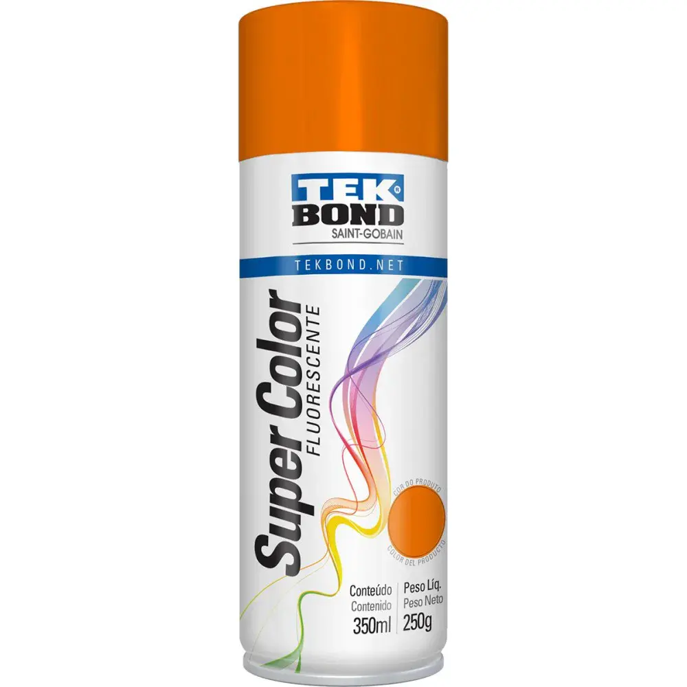 Tinta spray uso geral laranja floures 350ML Tekbond — fotografia de referência