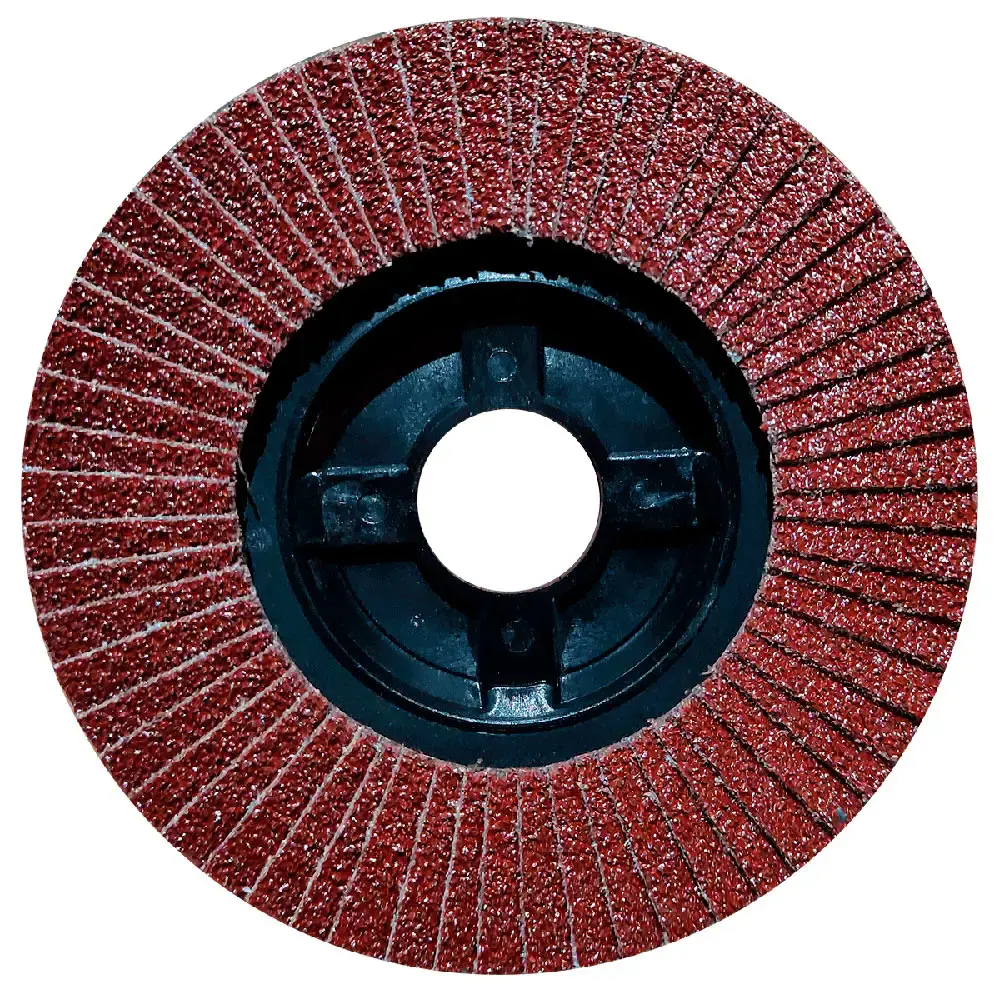 Disco de lixa flap 4.1/2 POL 115 MM aço inox grão 80 oxido de alumínio alox kit 10 peças Evald — fotografia 3