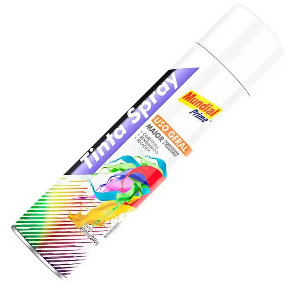 Tinta spray 400ML branco AE01000101 mundial prime — fotografia 5