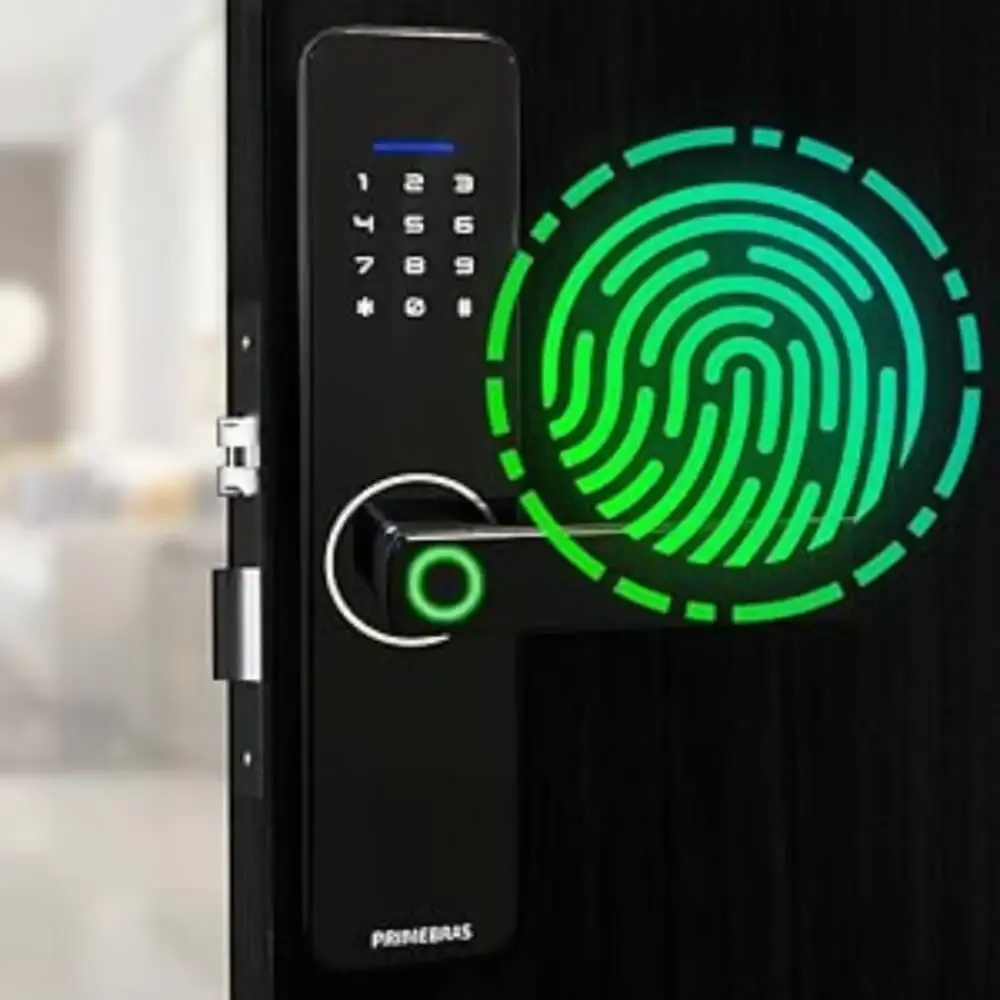 Fechadura digital inteligente wifi RIO biometria e senha P6002 Primebras — fotografia 4
