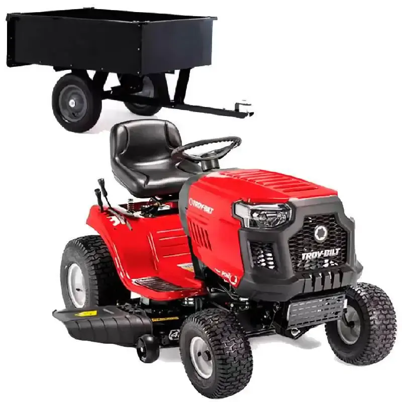 Trator para cortar grama 19.5HP à gasolina 4T 547CC bomba de óleo troy-bilt + carreta — fotografia 8