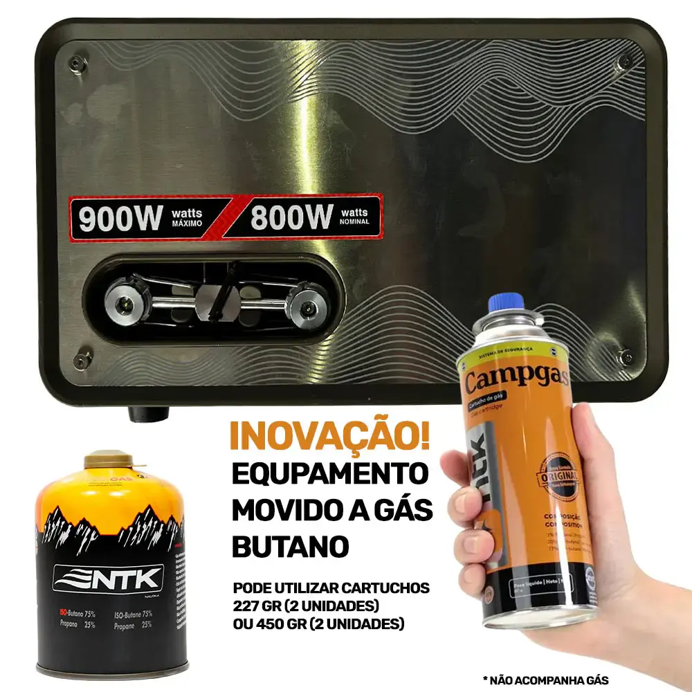 Gerador de energia inverter à gás butano 900W EG1000XG Evald 110 V — fotografia 4