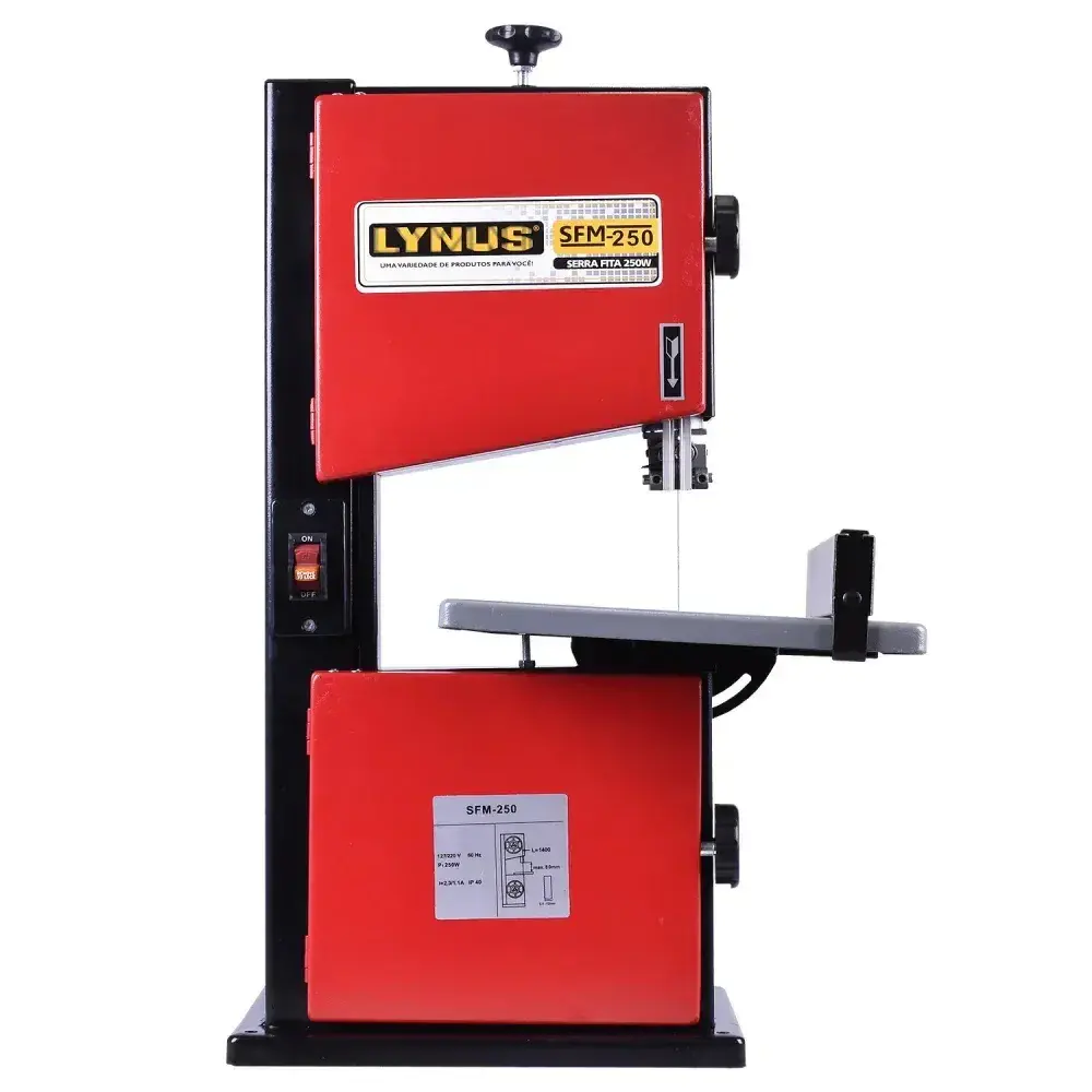 Maquina serra fita bancada 250W com 127V sfm da Lynus — fotografia 7