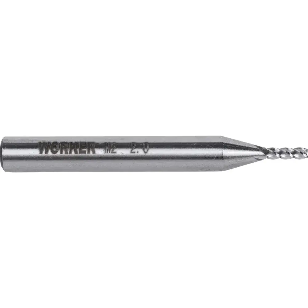 Fresa de topo reto aço rápido 2MM haste 6MM Worker — fotografia 6