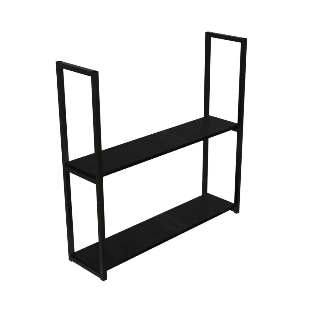 Prateleira industrial parede/teto com 2 prateleiras 90 x 20 cm preto Brasforma — fotografia 5
