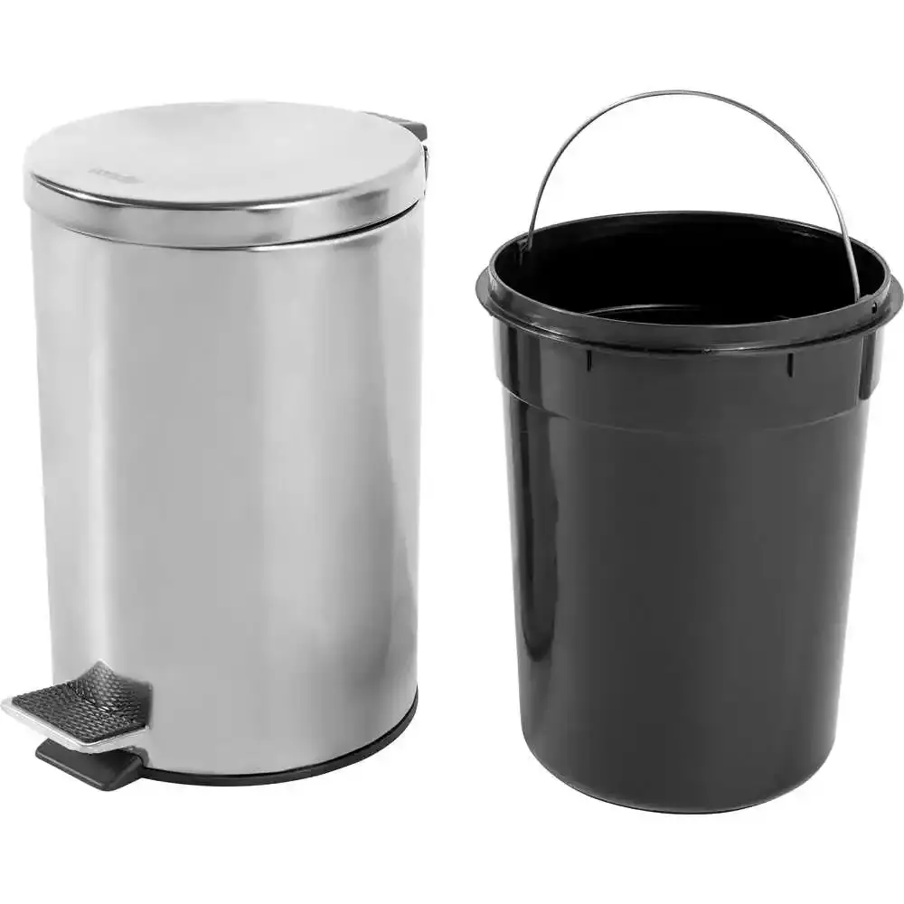 Lixeira redonda 20 litros inox Vonder — fotografia 6